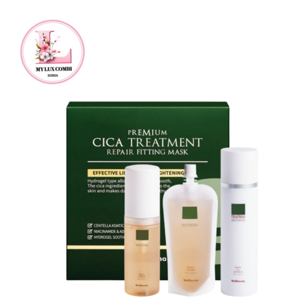 ウェルダーマ チャイスル ティーツリー フィッティング ケア セット (シカフィッティングマスク 1ボックス + トナー & リフィル + エッセンス)