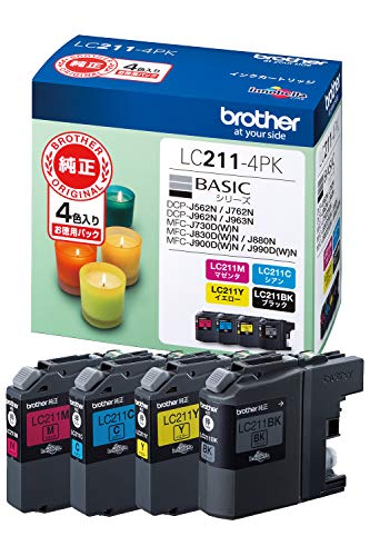 ブラザー工業 【brother純正】インクカートリッジ4色パック LC211-4PK 対応型番:DCP-J968NDCP-J767NDCP