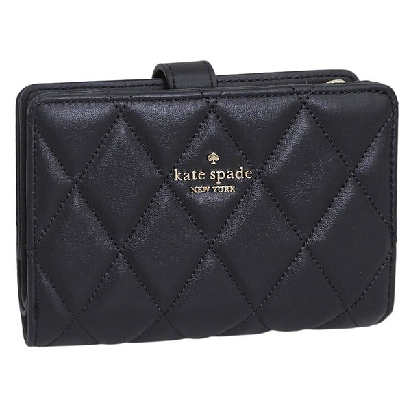ケイトスペード 財布 レディース 二つ折り財布 アウトレット レザー ブラック WALLETS MED COMBIFLD KN755-001 KATE SPADE