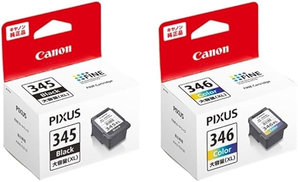 【純正品】CANON FINEカートリッジ BC-345XL(大容量ブラック) + BC-346XL(大容量3