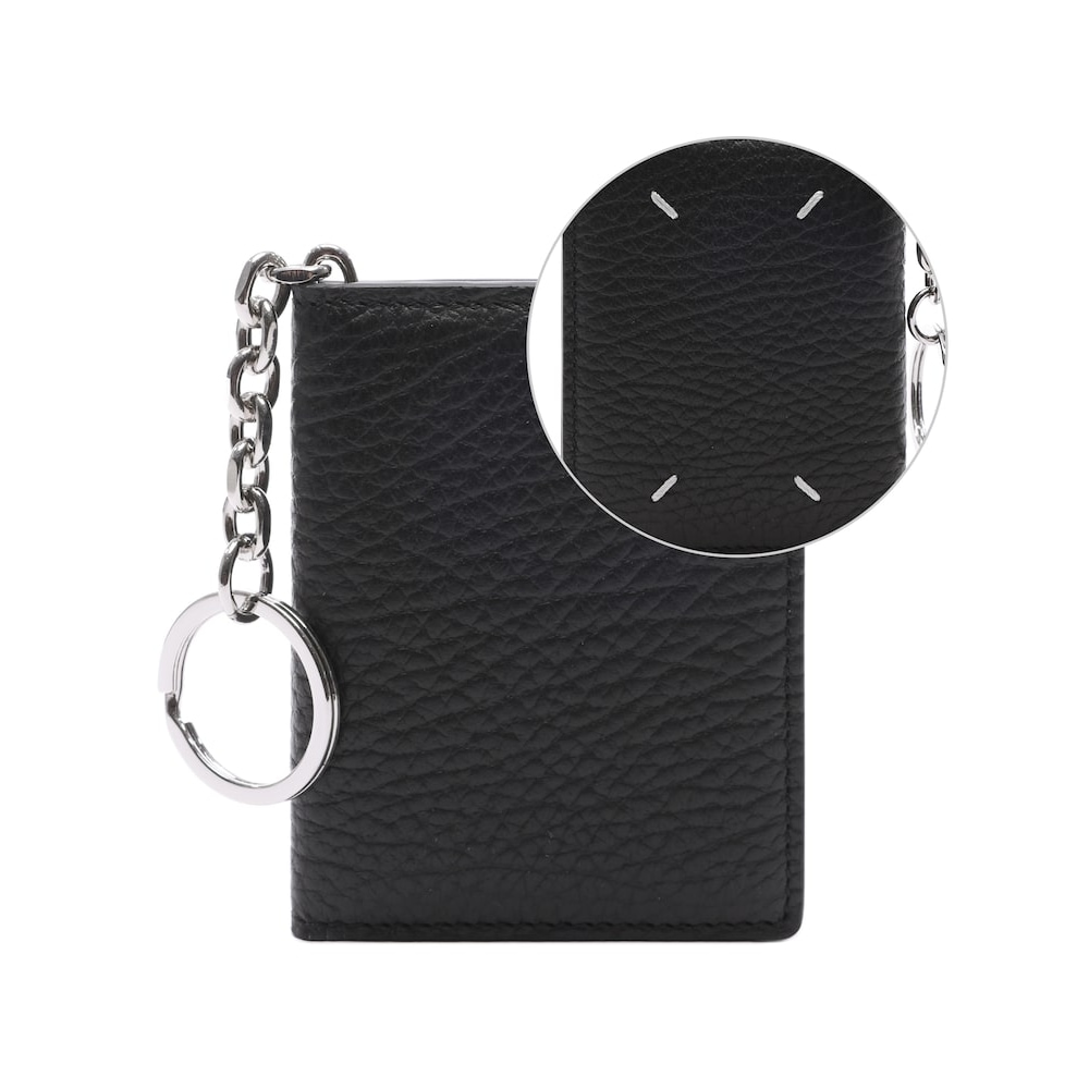 メゾンマルジェラ [メゾンマルジェラ] 24FW 女性用ステッチキーリングカードウォレット (S56UI0128 P4455 T8013 24F) PVOS56UI0128P4455T80104