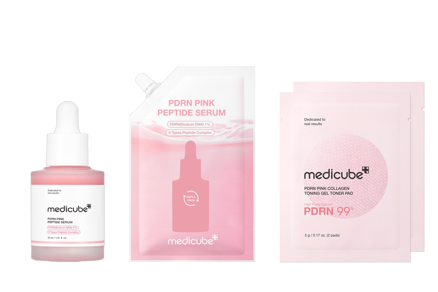 [大容量リフィルセット] PDRN ピンクアンプル 30ml リフィル (本品+リフィル50ml + ジェルパッド×2)
