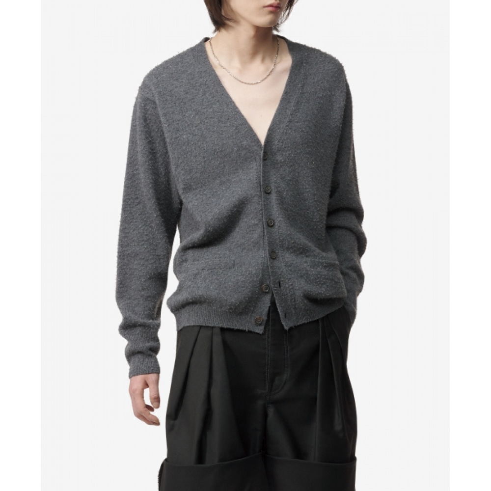MAISON MARGIELA メンズバックステッチカシミアブレンドカーディガン-ダービーグレー/S67HP0030M13031859M