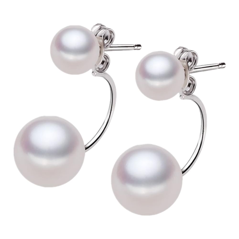JDE パールピアス レディース 本真珠 2連 ピアス シルバー925 金属アレルギー対応 女性 記念日 結婚式 誕生日 プレゼント 日本製 冠婚葬祭 アクセサリー