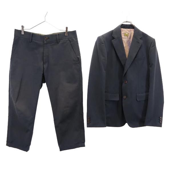サスクワッチファブリックス リネンブレンド クロップド丈 スーツ 上下セットアップ 上M/下L ネイビー Sasquatchfabrix. メンズ