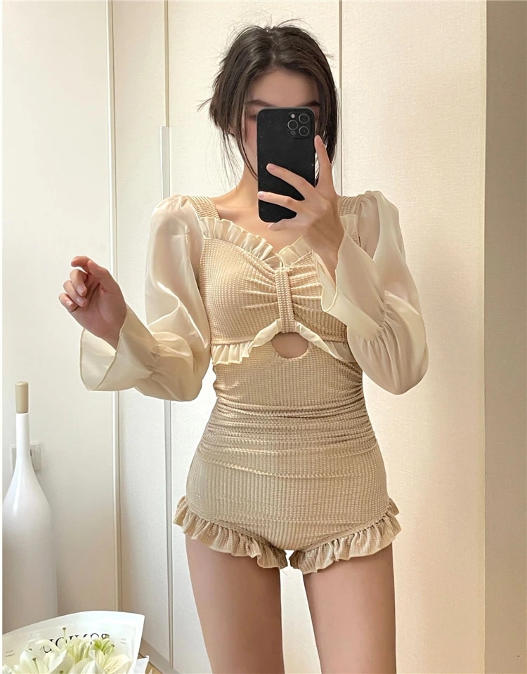 激安セール 水着 Ｖネック ジェントルスタイル 大人気 トレンド 夏 2022新作 スリム 長袖