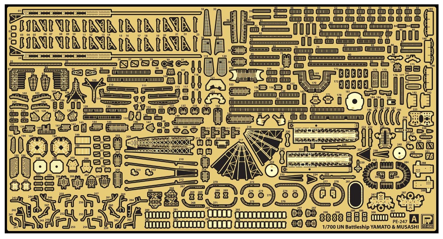ピットロード 1/700 GBシリーズ 日本海軍 戦艦 武蔵 レイテ沖海戦時用 純正グレードアップパーツセット プラモデル用パーツ GB7016