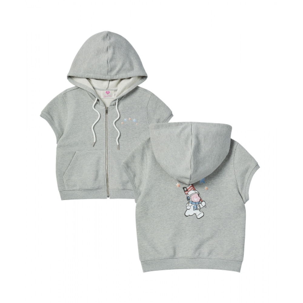 ビヨンドクローゼット [レディースエディション] ニューアポロケアベアクロップパーカージップアップグレー