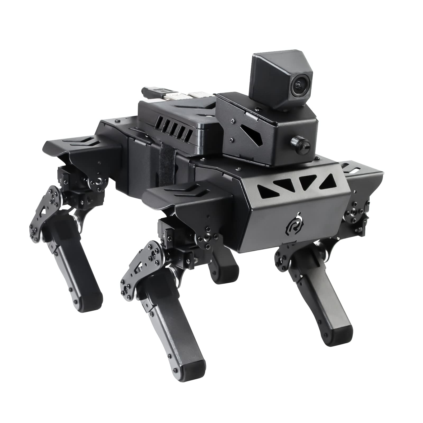 XiaoR GEEKロボット犬キット Raspberry Pi 4GB 用AI視覚認識インタラクションスマートロボットPythonプログラム可能12DOFバイオニック歩行機械犬カメラサーボRC