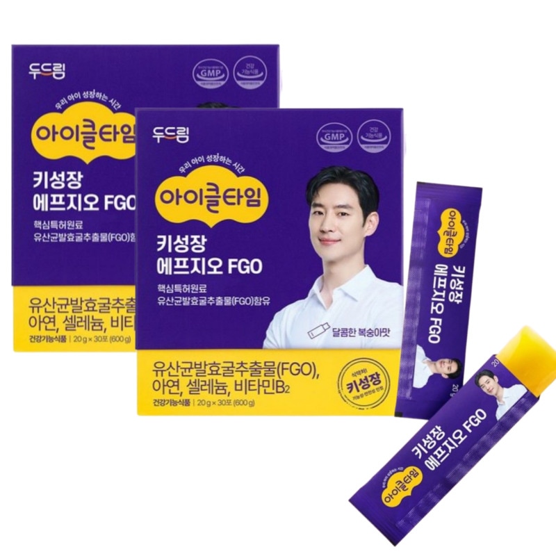 ドゥドリーム アイクルタイム 身長アップ FGO 30包X2ボックス, 60回分 韓国プレミアム 子供身長アップ サプリメント