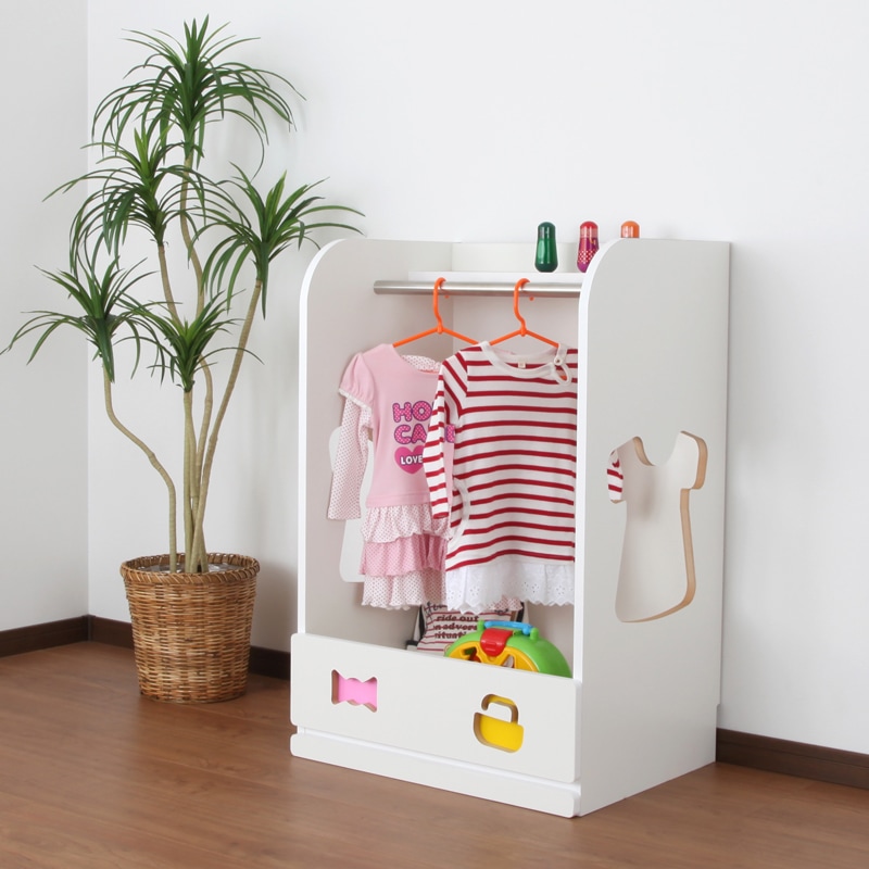 ハンガーラック ベビーハンガー 子供用 日本製 低ホルムアルデヒド キッズハンガー 完成品 転倒防止バンド付属 高さ90 幅60 知育 おかたづけ 教育