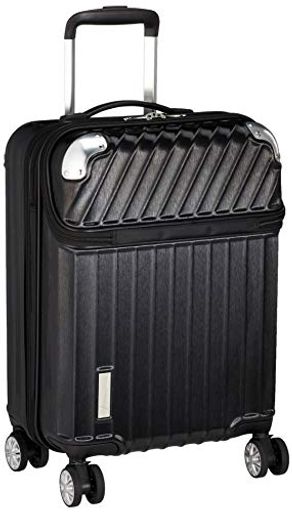 [トラベリスト] スーツケース ジッパー トップオープン モーメント 機内持ち込み可 35L 54 CM 3.4KG ブラックヘアラインエンボス