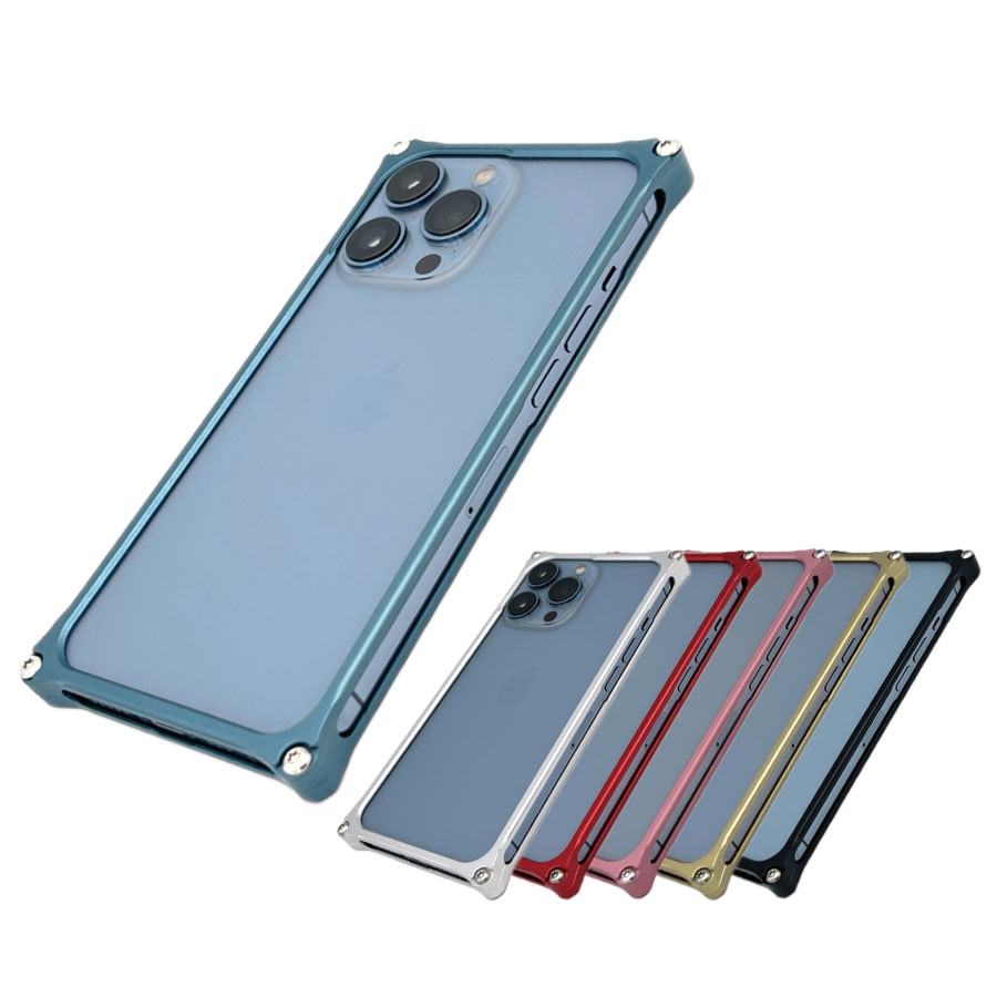 【即納】 iPhone 13 / 13Pro / 14 /スマホケース ジェラルミン製バンパー
