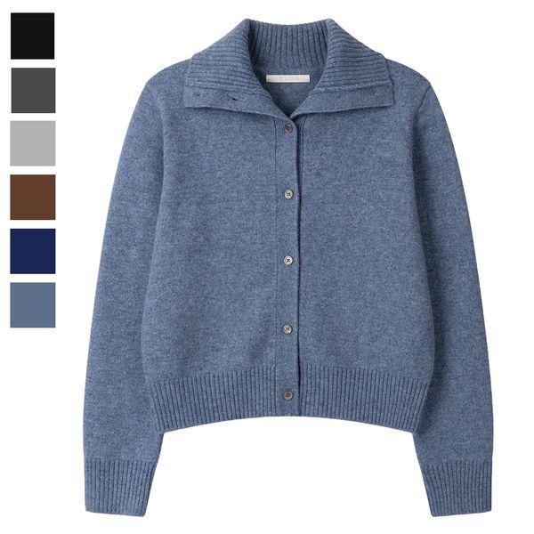 女性ロゼワンポラボタン長袖カーディガンSGW CA Q090 ソラ_P407346698