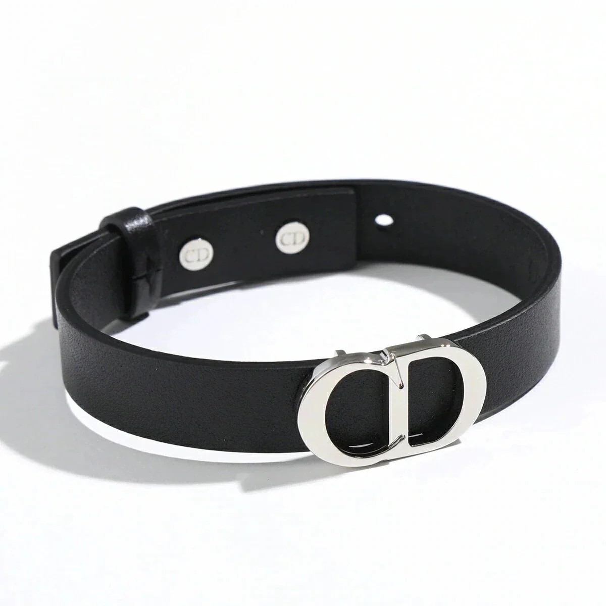 Dior Homme ディオール オム ブレスレット B1723HOMLE メンズ ベルトブレスレット レザー×ブラス CDロゴ メタルロゴ アクセサリー 00