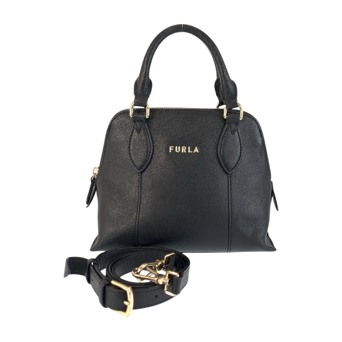 美品 ブラック 黒 ゴールド金具 レザー 149538 ハンドバッグ ショルダーバッグ 2way レディース 600671
