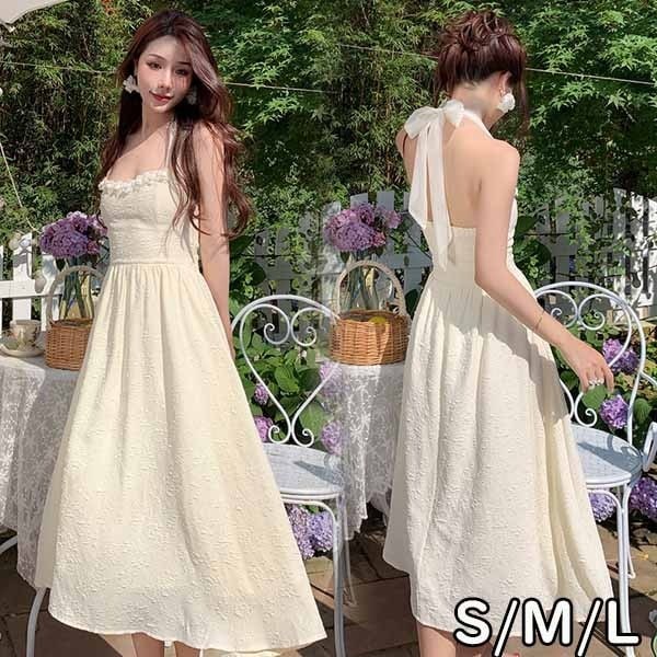 女の子背中 開き ワン リゾートワンピ ハワイ リゾートワン 夏ワンピ マキシワン 肩見せ 夏 レディース ビーチ 旅行 大人可愛い 母の日 プレゼント Aライン 無地 ベージュ2025新品