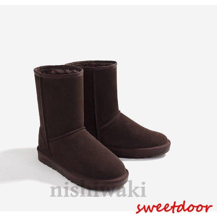 ムートンブーツ レディース 牛革 ムートンブーツ インヒール 裏ボア 裏起毛 靴 ブーツ カジュアル あったかい 防寒 2018秋冬新作