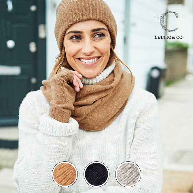 Celtic セルティック カシミヤ 100% フィンガーレス 指なし 手袋 全3色 ブラウン ネイビー グレー レディース 英国 かわいい ニット 暖かい 指ぬき スマホ対応 指なし手袋 グローブ 8,712円