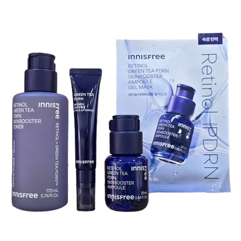 レチノール グリーンティ PDRN スキンブースター トナー170ml＋アイ＆リップ セラム15ml＋アンプル25ml＋マスク5枚 セット