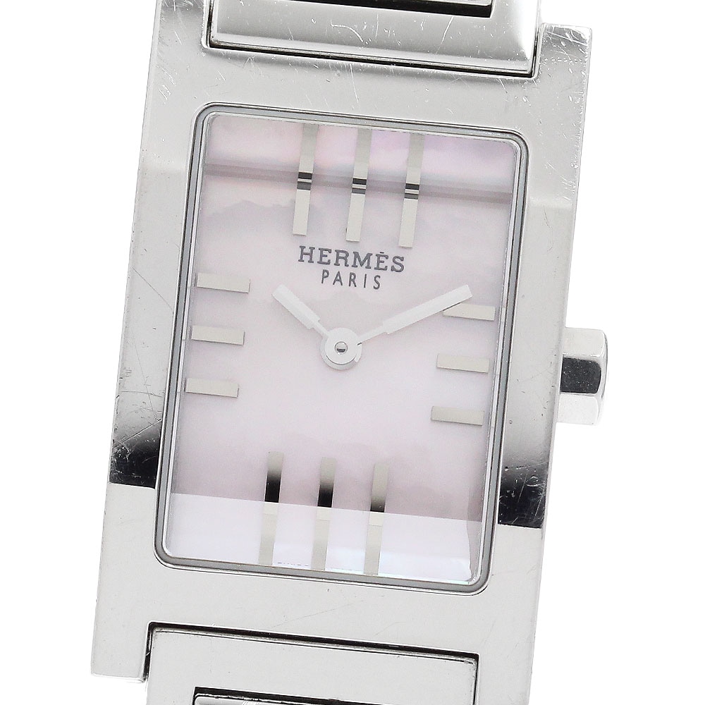 エルメス HERMES TA1.210 タンデム シェルダイアル クォーツ レディース 内箱・保証書付き_917699【中古】