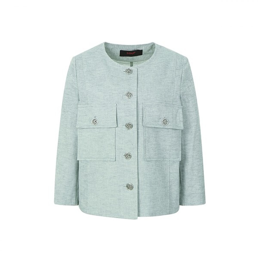 （フォレスト）ラウンドネックツイードジャケット（SY3JK85）