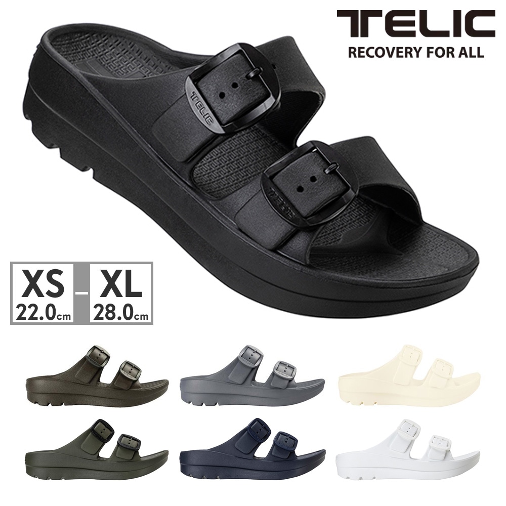TELIC サンダル メンズ レディース ダブル バックル テリック W-BUCKLE リカバリー コンフォート ベルト 【ラッピング不可】