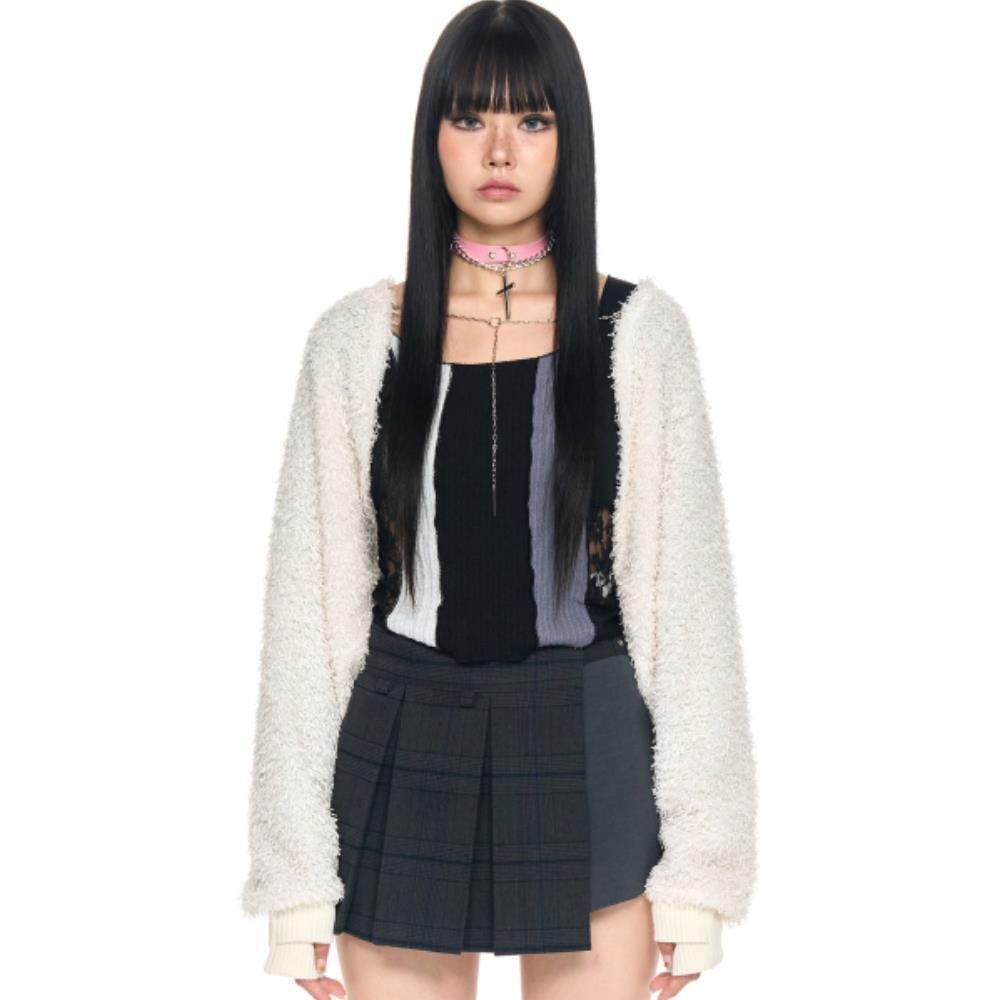 SCHISM INDUCING BOUCLE CARDIGAN IVORY SB7JP02IV