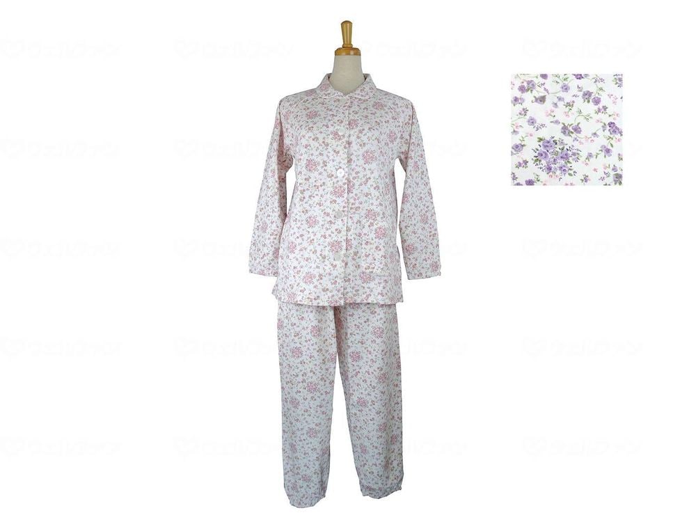 羽衣綿業 婦人 やすらぎパジャマ パープル M 7800