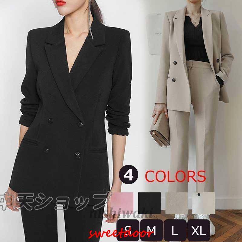 パンツスーツ レディース 2点セットパンツ黒スーツ 風長袖 ＋パンツス一ツ 入園式スーツフォーマル パーティー 通勤結婚式