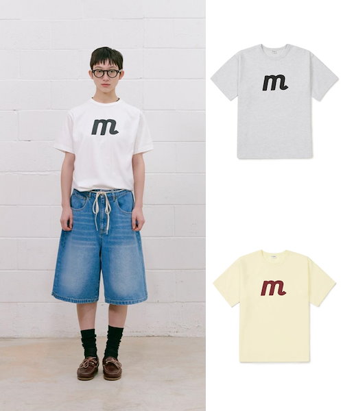 男女兼用★[MMLG] PAPER HF-T 韓国正規品 Qoo10 MMLG PAPER HF-T プリント 半袖 ラ