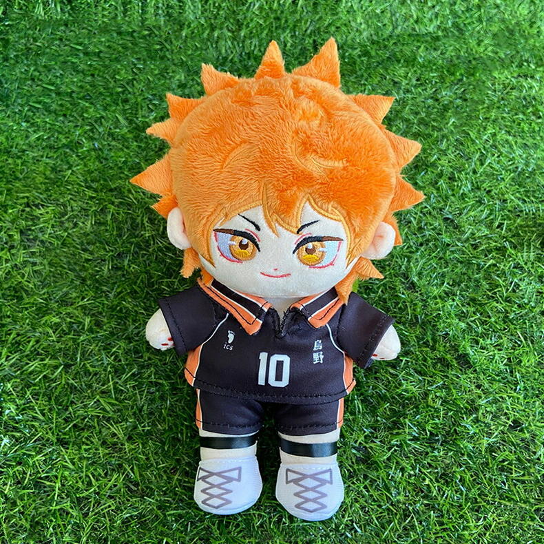 【20cm】着せ替えぬいぐるみ 着せ替え人形 ぬいぐるみ 綿人形 可愛い オレンジ色髪金色目の少年 烏野高校制服 ふわふわ コットンドール アニメ