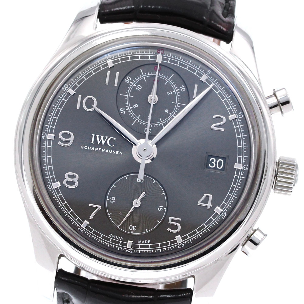 IWC SCHAFFHAUSEN IW390404 ポルトギーゼ デイト クロノグラフ 自動巻き メンズ 保証書付き_845693【中古】