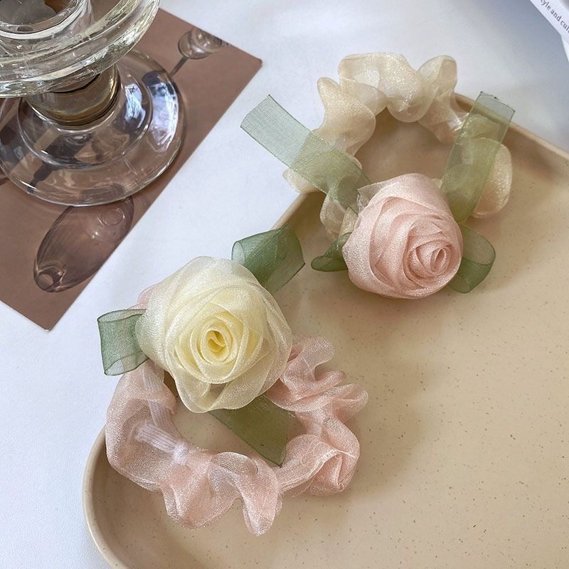 【1点ご購入 で10点プレゼントいたします】風バラのシュシュ女2025結束ロープ高弾性網糸手首飾り輪ゴム