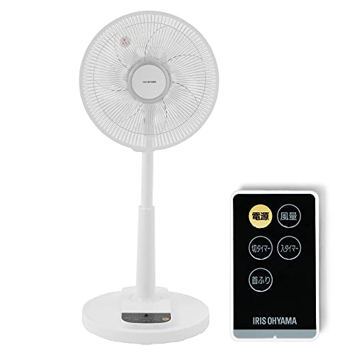 【節電対策】 アイリスオーヤマ 扇風機 7枚羽 ソフト気流 首振り 風量4段階 静音 DCモーター タイマー付 リモコン付 換気 リビング扇 ホワイト LFD-306L