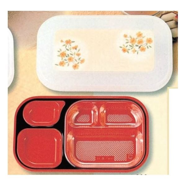 （業務用弁当箱10セット）FW-500 ダイナミック副食 本体黒（内赤40）/蓋透明やまぶき