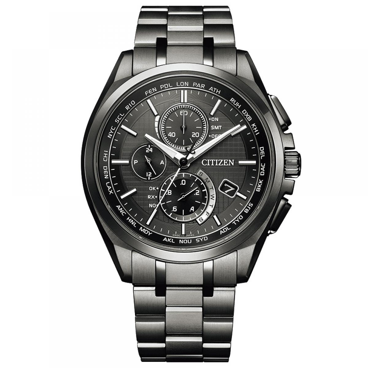 CITIZEN(シチズン) ATTESA アテッサ AT8044-56E　メンズウォッチ 腕時計 ブラックチタンシリーズ 光発電 エコ・ドライブ