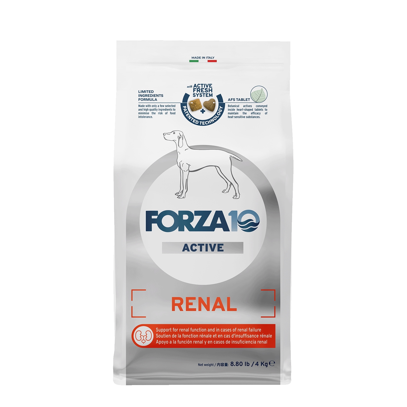 FORZA10 リナールアクティブミディアム（中粒）4kg【フォルツァディエチ】【犬用療法食】【正規品】