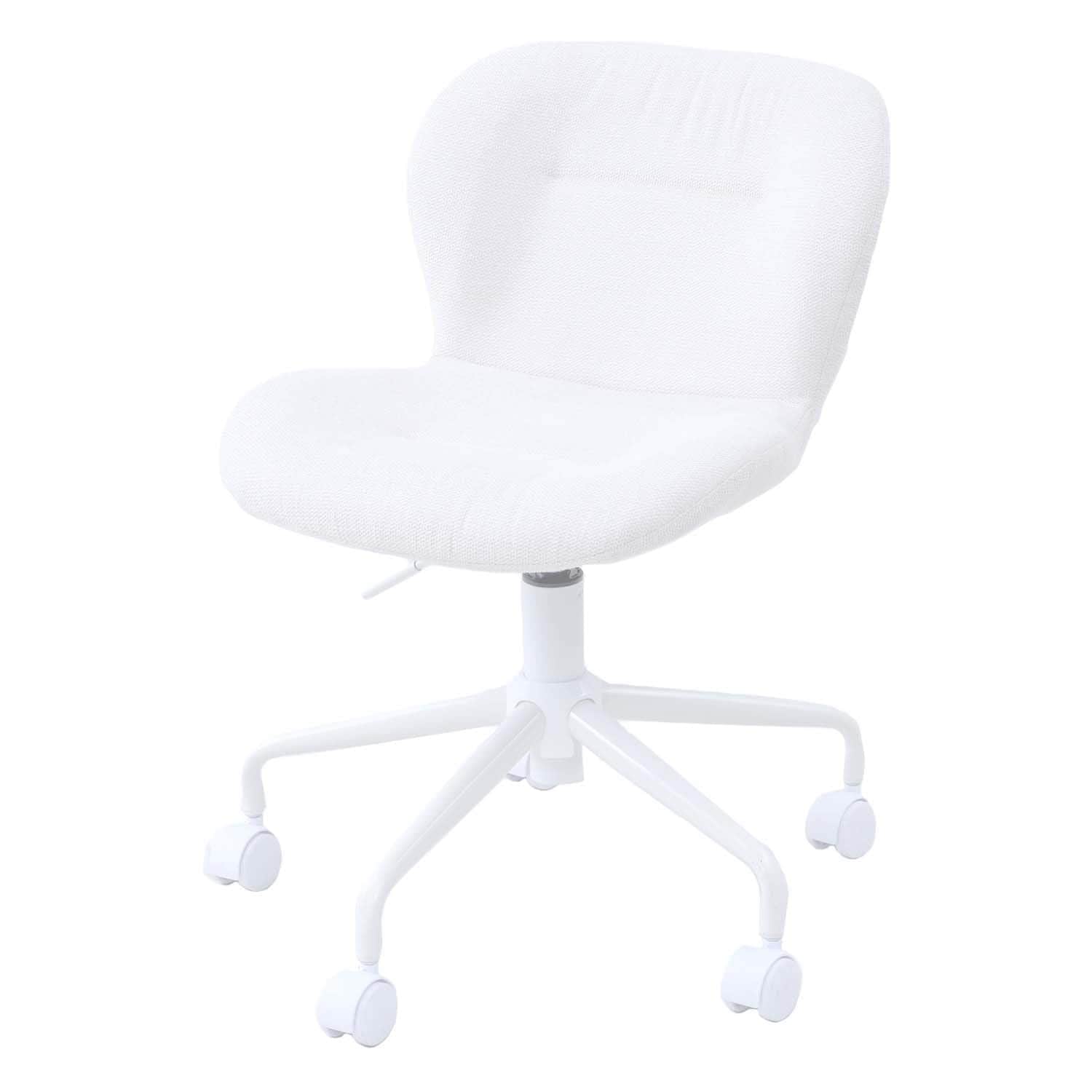 オフィスチェア シンプル コンパクト おしゃれ 座部と背部の形状が体にぴったりフィット 幅52.5×奥行51×高さ68.5-75.5cm ホワイト CFC-46(WH)