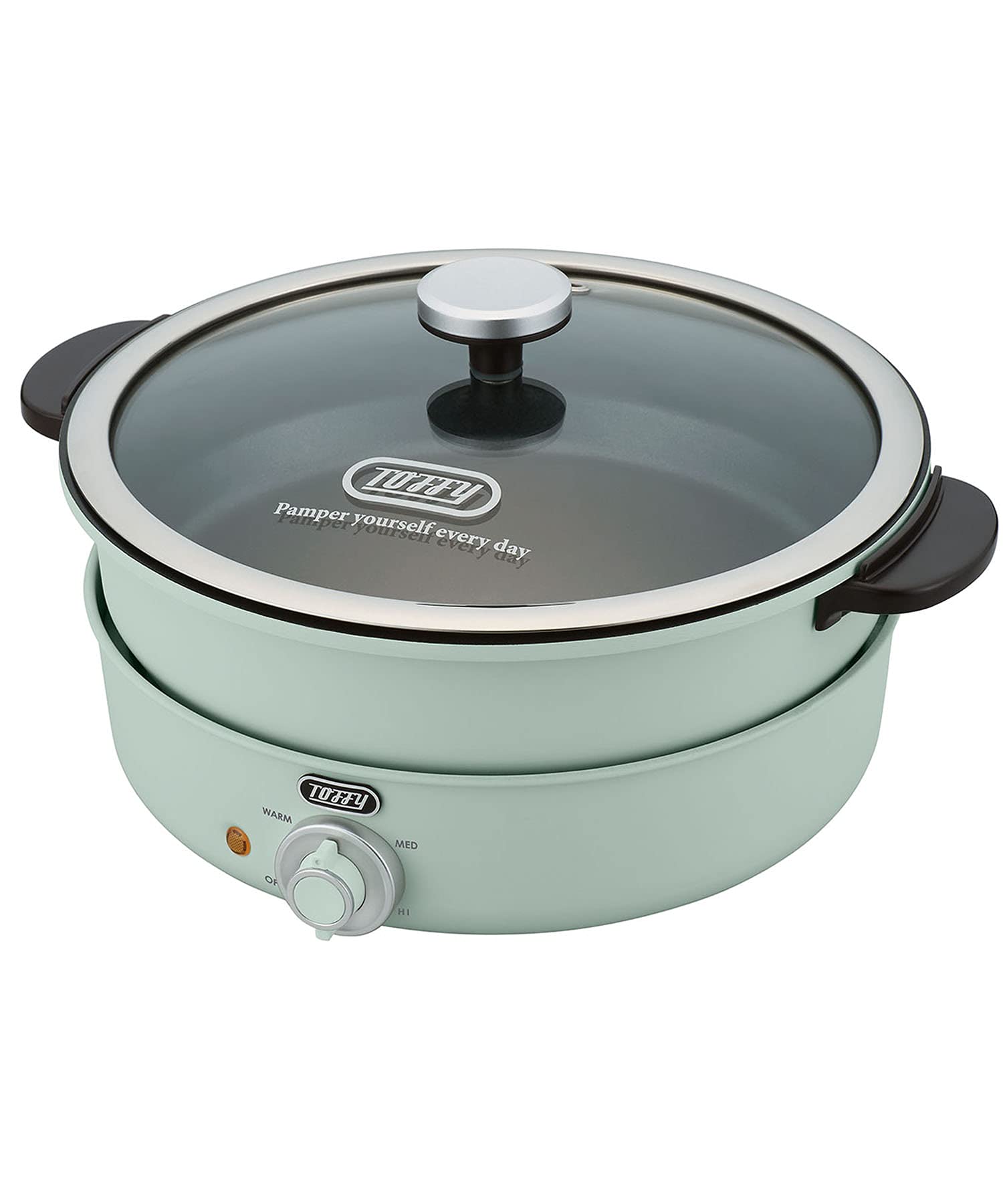 【Toffy/トフィー】 電気グリル鍋 K-HP2 たこ焼きプレート 3WAY 煮る 焼く 炊く 蒸す 3.5L 1200W高火力 2色鍋 チーズフォンデュ レトロ ペールアクア K-HP2-PA