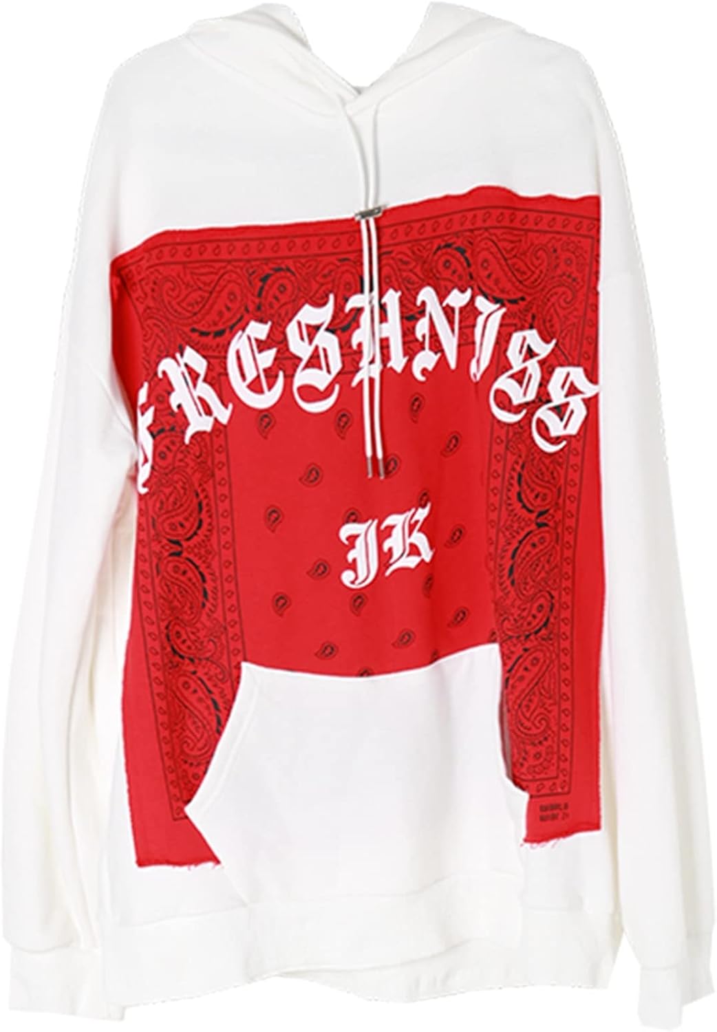 パーカー メンズ 長袖 プルオーバー 切り替え rap 春 秋 フード付き 大きいサイズヒップホップパーティーロック ストリート カジュアル 男女兼用 韓国風 ヒップホップ レイヤード トレ