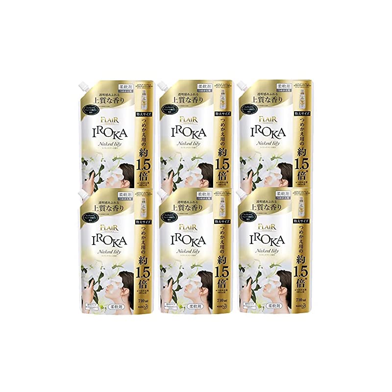 【6個セット】花王 フレアフレグランスIROKA 特大詰替 710ml ネイキッドリリー