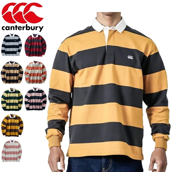 ラガーシャツ ポロシャツ 長袖 メンズ レディース/カンタベリー canterbury 4インチストライプ　ラグビージャージ/ラグビー 太ボーダー スポーツ /RA40096