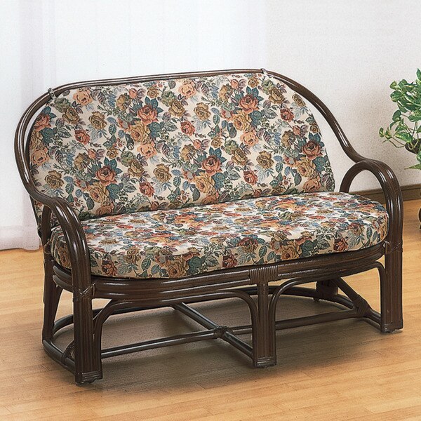 籐 ラブソファ 2人掛け クッション付 幅108cm 家具 ソファー 籐家具 ラタンチェア チェア 2人掛けソファ 籐椅子 モダン クッション おしゃれ