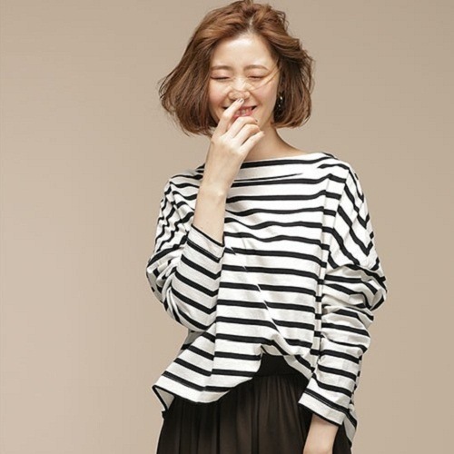 2019.ワイドネックボーダーシャツ(ホワイト)