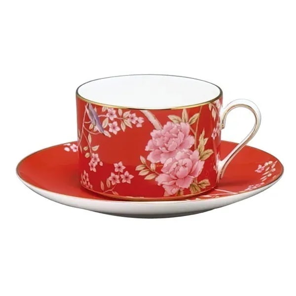 NARUMI(ナルミ) クイーンズガーデン ティーコーヒーカップ&ソーサー (レッド) 270cc 97178-54727 r8a