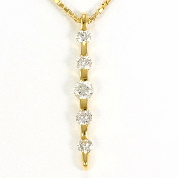 K18 18金 YG ネックレス ダイヤ 0.50 カード鑑別書 ジュエリー 中古