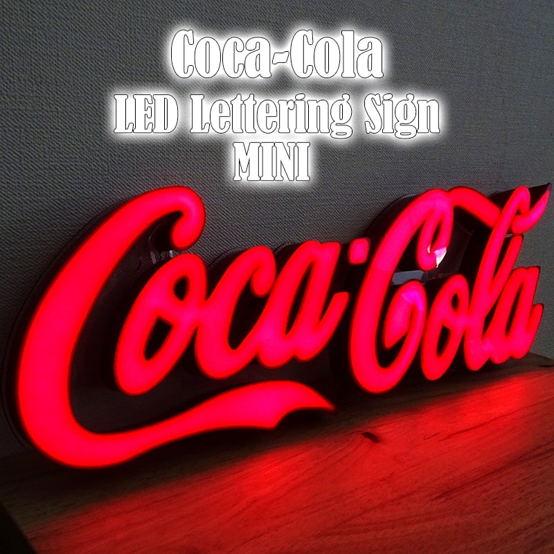 コカコーラ LEDライト ガレージ ネオン 看板 ミニレタリングサイン 電飾看板 レッド Coca-Cola インテリア コーラ 派手 壁掛け 目立つ アメリカン 雑貨 おしゃれ かわいい バー カ
