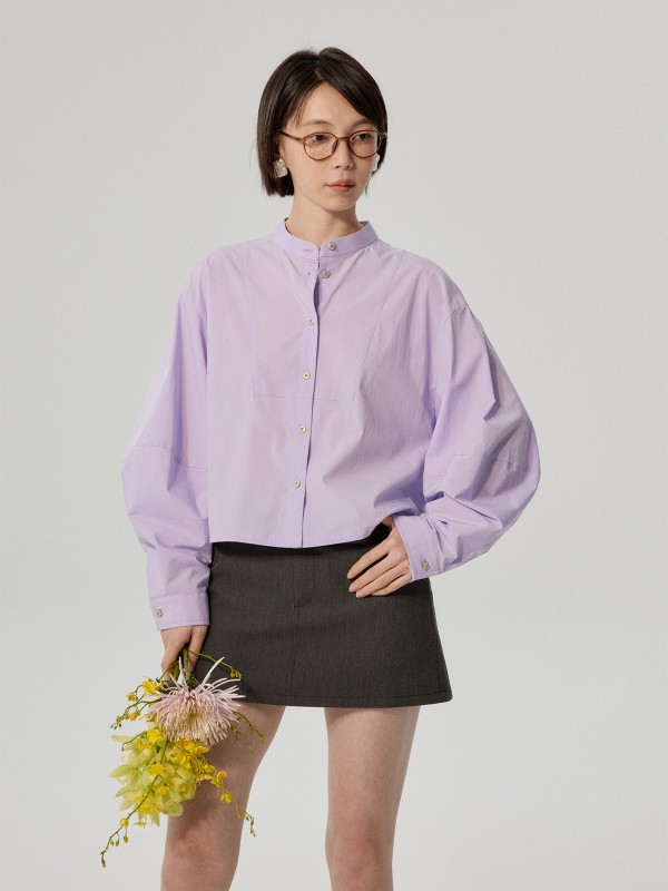 オモント エッグタルト レトロ 長袖シャツ レディース 春新作 ストライプ ゆったり カジュアル ショートシャツ