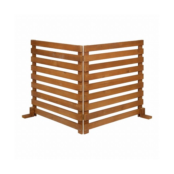 住まいスタイル WF-142YK-LBR 折り畳めるウッドフェンス142×71(横ボーダー) 1枚組 ライトブラウン メーカー直送